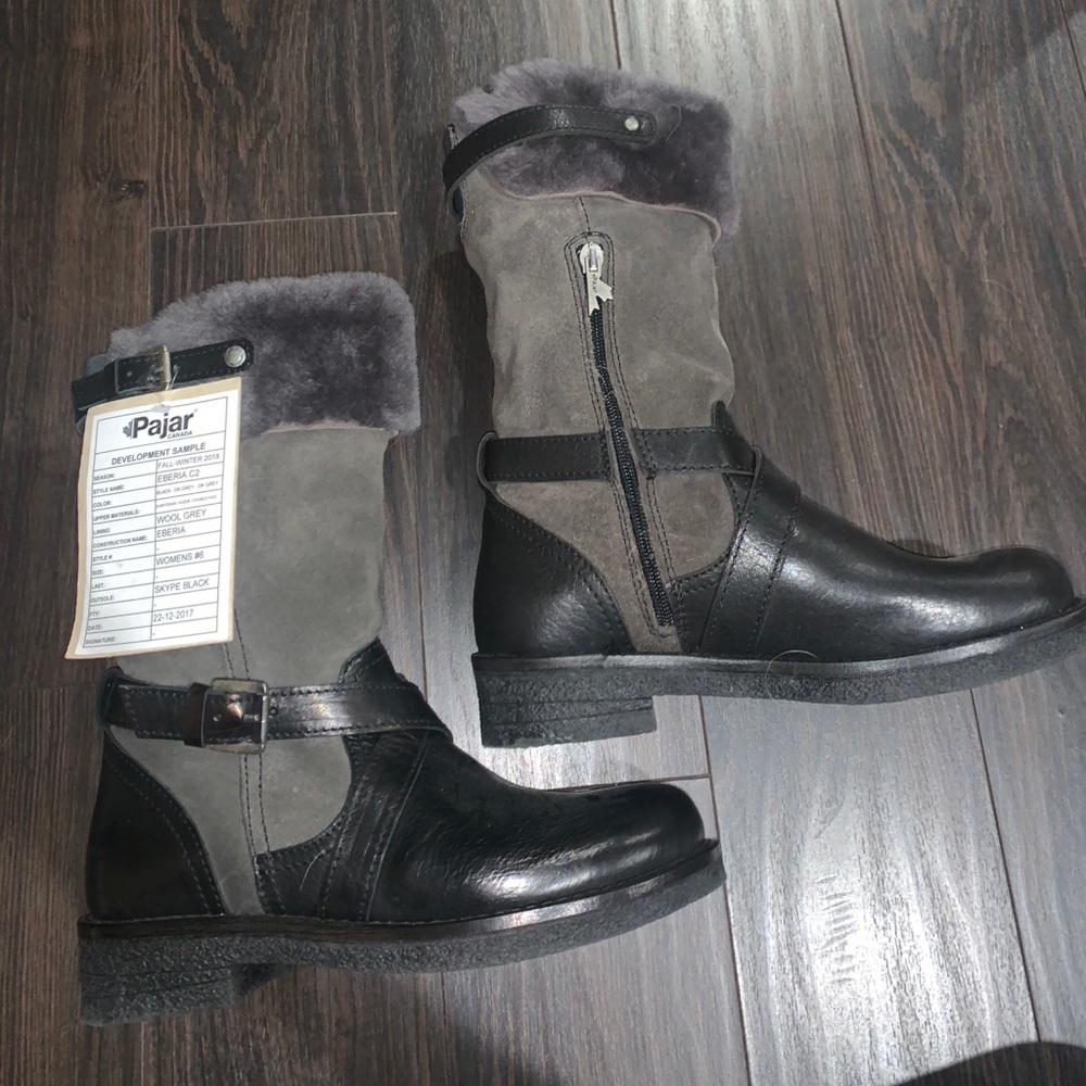 Pajar Long Grey Fur Winter Boots